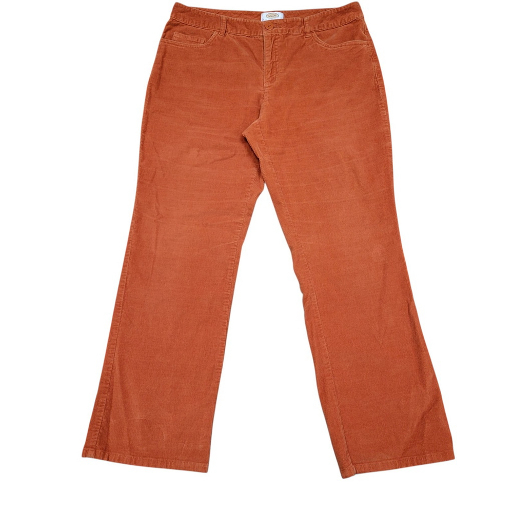Talbots Heritage Stretch Corduroy Straight Leg Pants Sz 12 Petite Orange